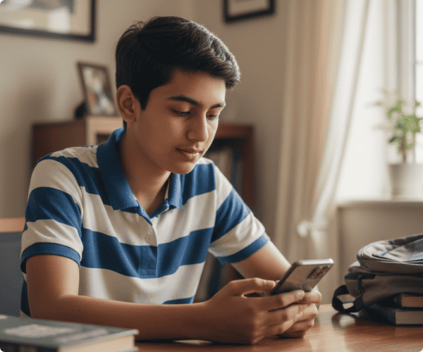 Students using Huda Milli App